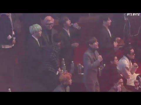 160217 가온차트 가수석에서 빅뱅 선배님들 뱅뱅뱅 추는 방탄 8ㅅ8