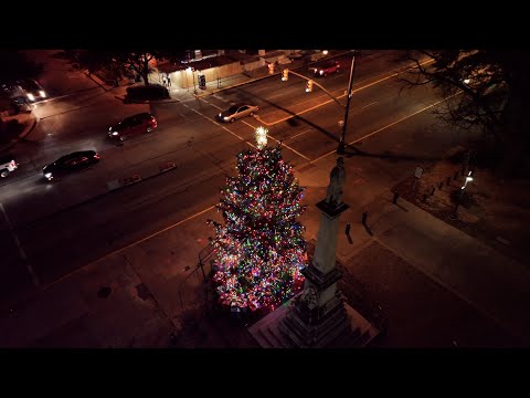 screenshot of youtube video titled From the Sky: The State Christmas Tree