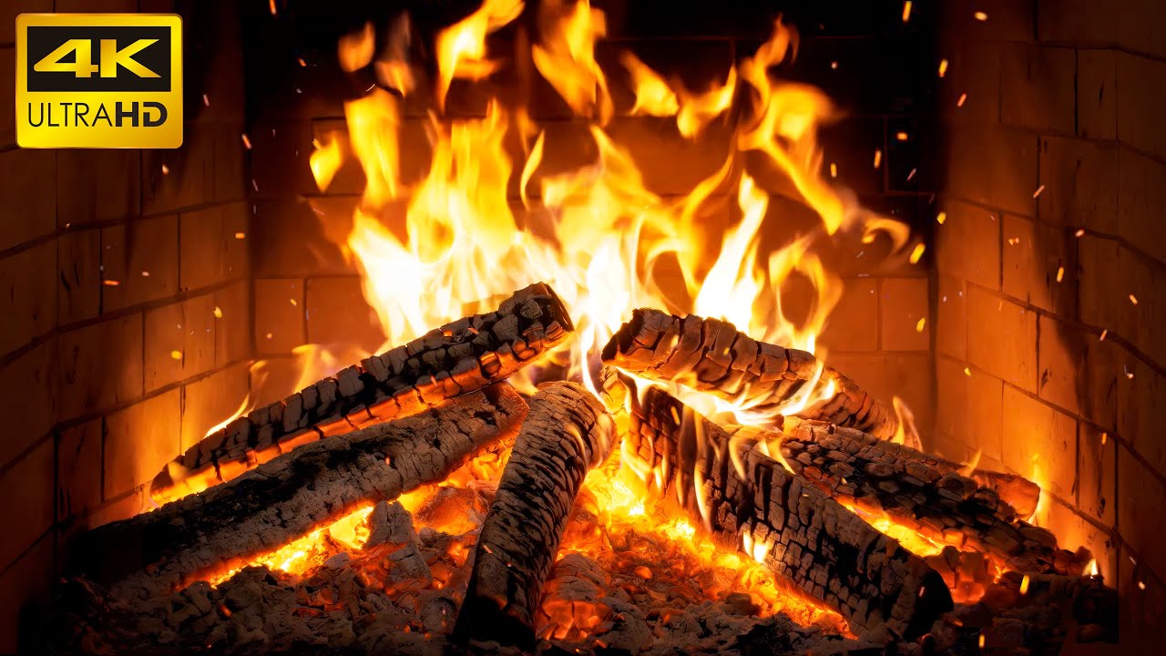 🔥 Fireplace Soft Embers (12 HOURS) with Real Wood Fire with Authentic Crackles for Autumn Vibes
