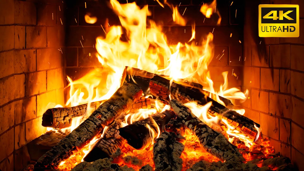 🔥 WOOD-BURNING Fireplace (12 HOURS) with Hypnotic FLAMES with Deep WOOD Crackles to HELP You Sleep