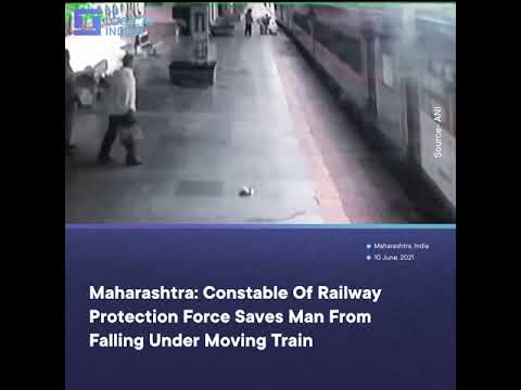 CCTV footage: RPF constable saves man from falling under moving train in Mumbai