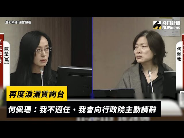 自稱不適任 何佩珊：我會向行政院主動請辭