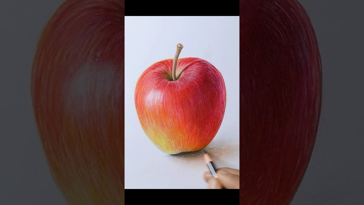 🍎 How to Draw a Realistic Apple #shorts #RealisticDrawing #AppleDrawing #drawing #ArtShorts