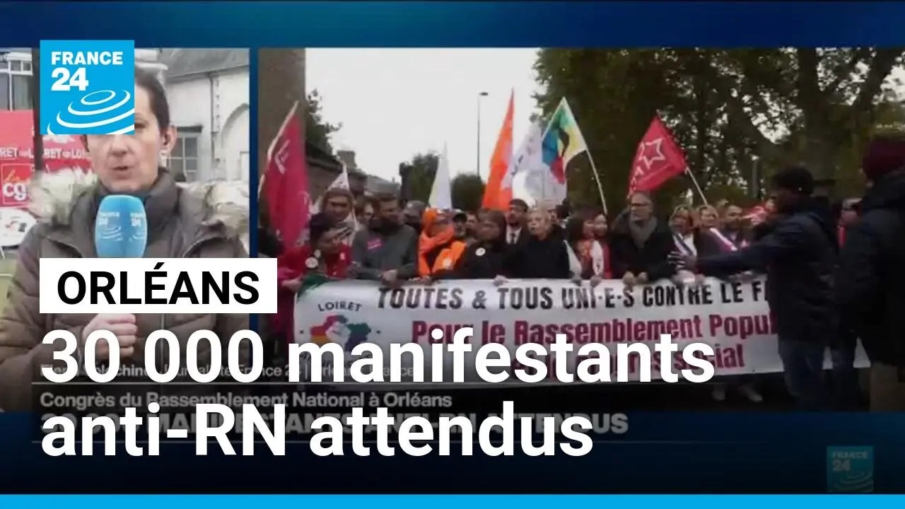 À Orléans, le congrès du Rassemblement National face à la mobilisation anti-RN • FRANCE 24