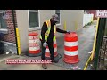 Crews install temporary barriers to alley(WBAL) - 01:24 min - News - Video