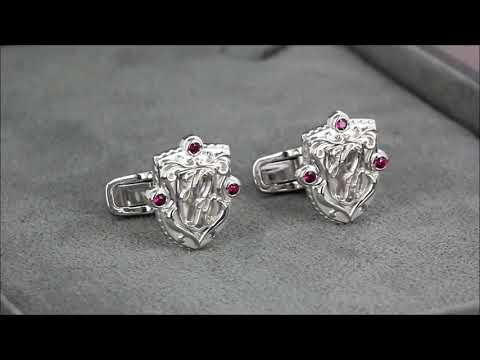 Запонки из белого золота с инициалами