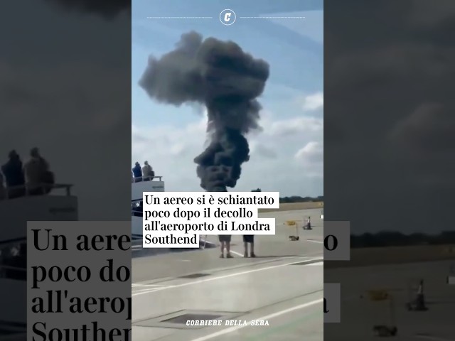 Un aereo si è schiantato poco dopo il decollo all'aeroporto di Londra Southend #shorts #news