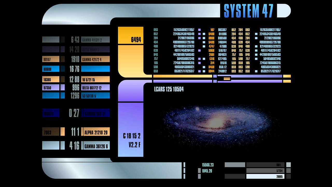 Star Trek The Next Generation LCARS display Screensaver - YouTube