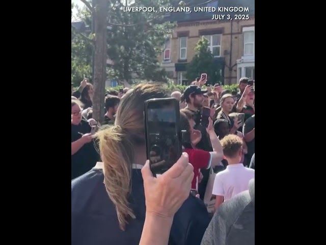 'You'll Never Walk Alone' Liverpool fans sing in tribute to Diogo Jota outside Anfield stadium