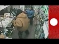 Euronews- Female shopkeeper shows armed robbers who's the boss!