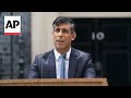 UK Prime Minister Rishi Sunak announces general election for July 4
