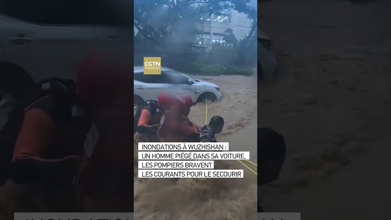 Un homme piégé dans sa voiture, les pompiers bravent les courants pour le secourir