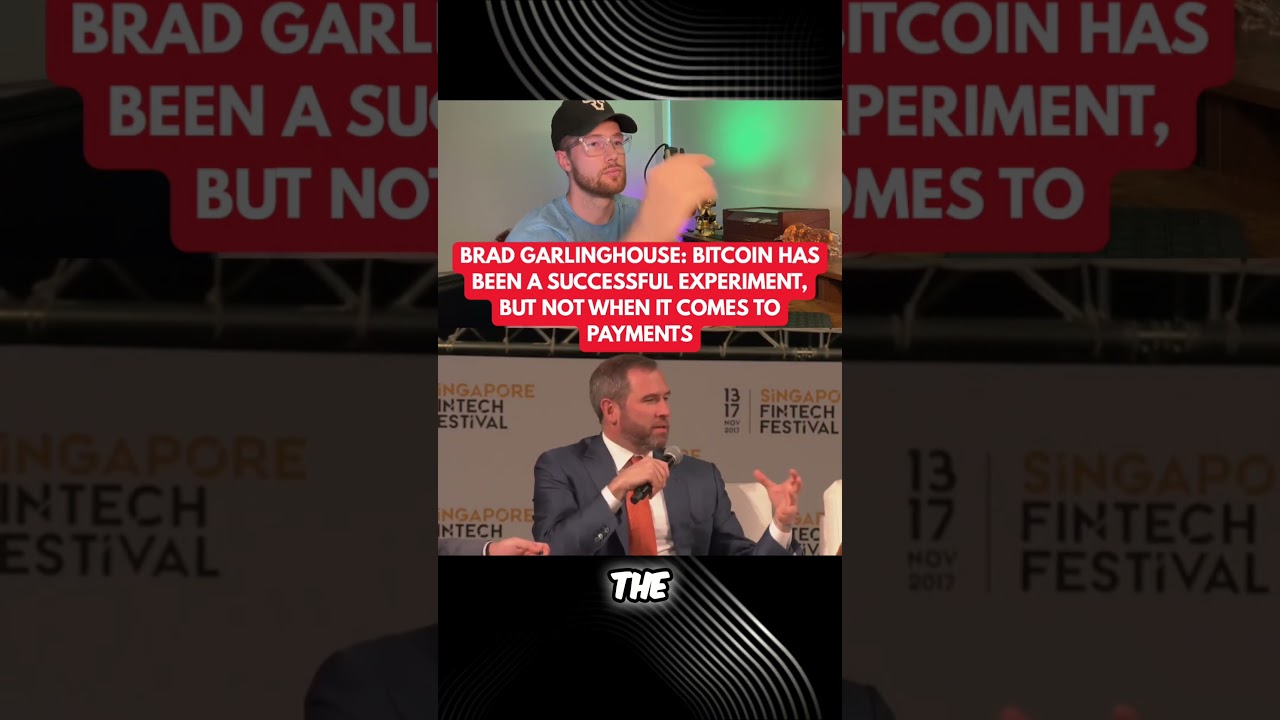 RIPPLE XRP: BRAD GARLINGHOUSE ON BITCOIN BEING A SUCCESSFUL EXPERIMENT, BUT.....