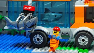 Lego City Beach Shark Attack Transport Truck