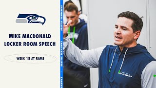 Mike Macdonald's Locker Room Speech Following Win Over The Los Angeles Rams | 2024 Week 18