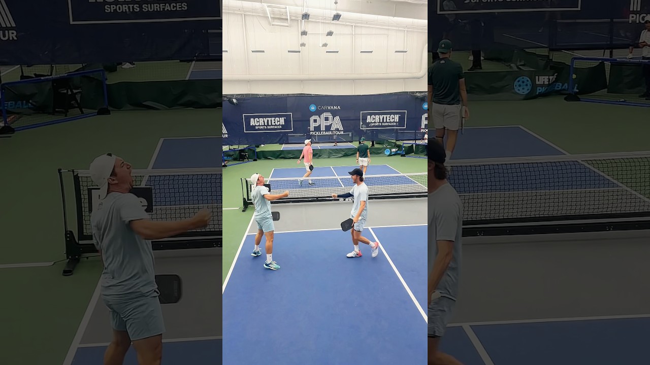 High-flying pickleball action ⚡️