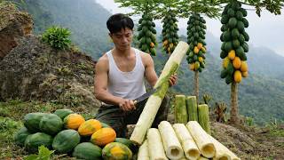 The old woman returned home, continuing peaceful days harvesting and cooking.