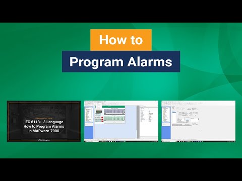 Thumbnail for a video tutorial on how to program alarms in MAPware-7000.
