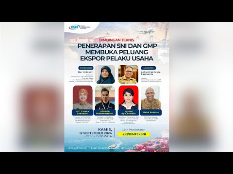 https://www.youtube.com/watch?v=aQg6hSAFGAoBimbingan Teknis Penerapan SNI dan GMP Membuka Peluang Ekspor Pelaku Usaha