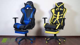 Геймерское кресло AMF VR Racer Magnus черный/синий