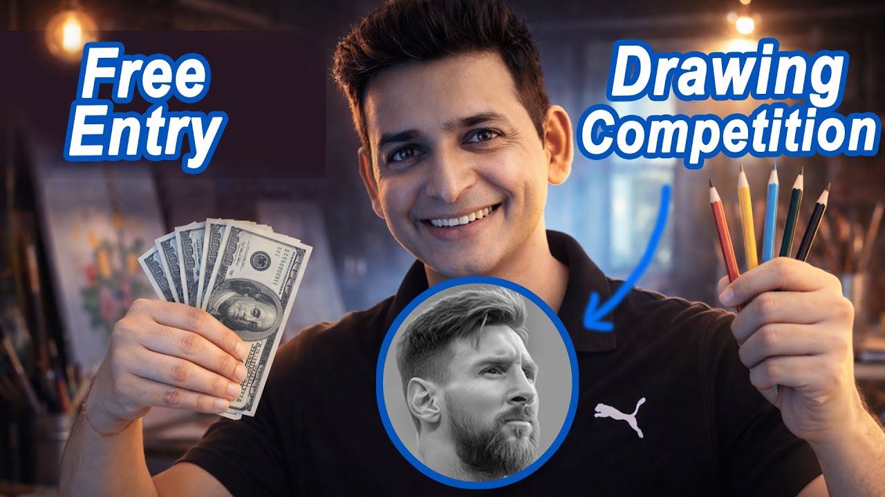🏆 Free !!🤩Art Competition | 🤑Cash Prizes | ⚽️ Lionel Messi ✍️ Drawing Competition | 🎨Art Competition