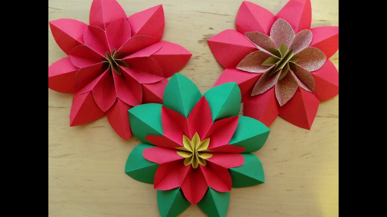 How to fold a poinsettia flower, origami YouTube