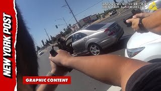 Daring bodycam footage shows Fresno police shootout with suspected domestic abuser