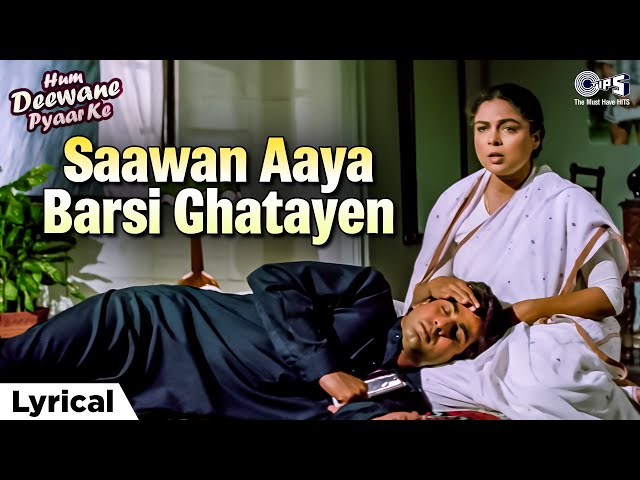 Saawan Aaya Barsi Ghatayen - Lyrical | Hum Deewane Pyar Ke | Alka Yagnik | 90s Emotional Song