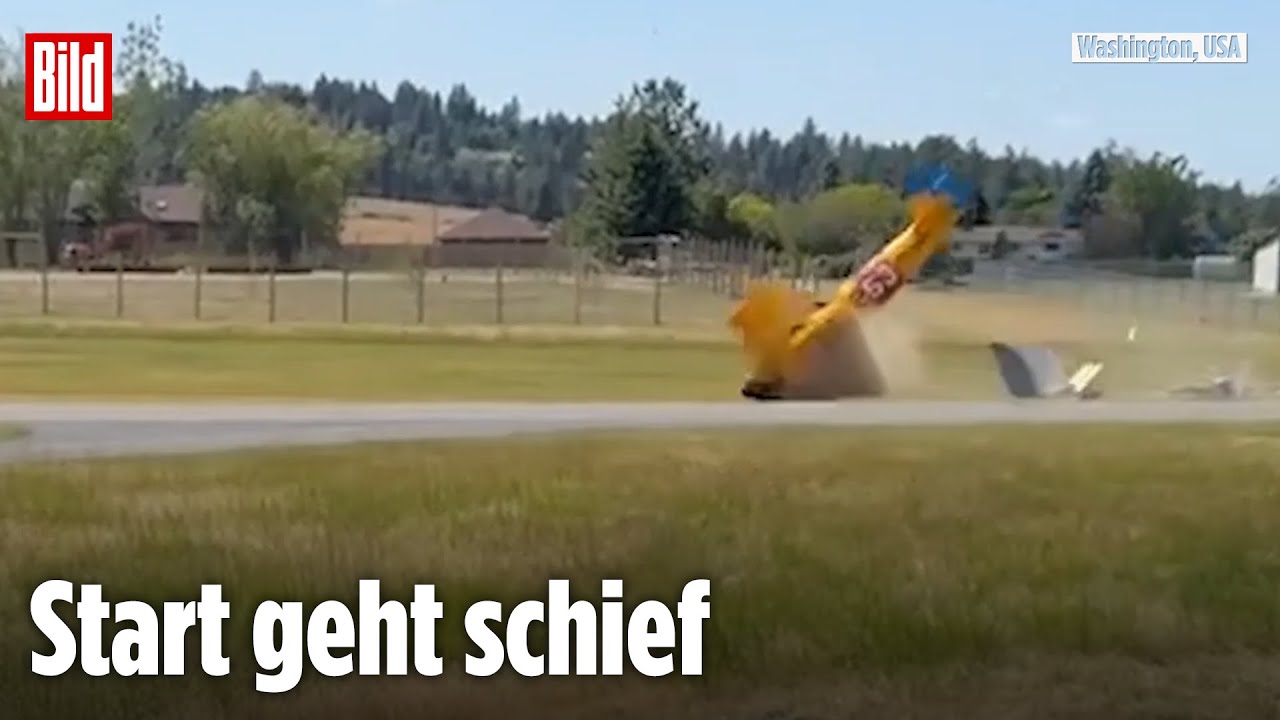 Washington, USA: Flugzeugschnauze zerschellt an Landebahn