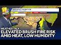 Weather Talk: Elevated brush fire risk this week amid high heat, low humidity