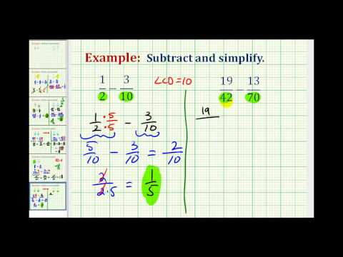 Subtract Fractions with Different Denominators ( Video ) | Arithmetic