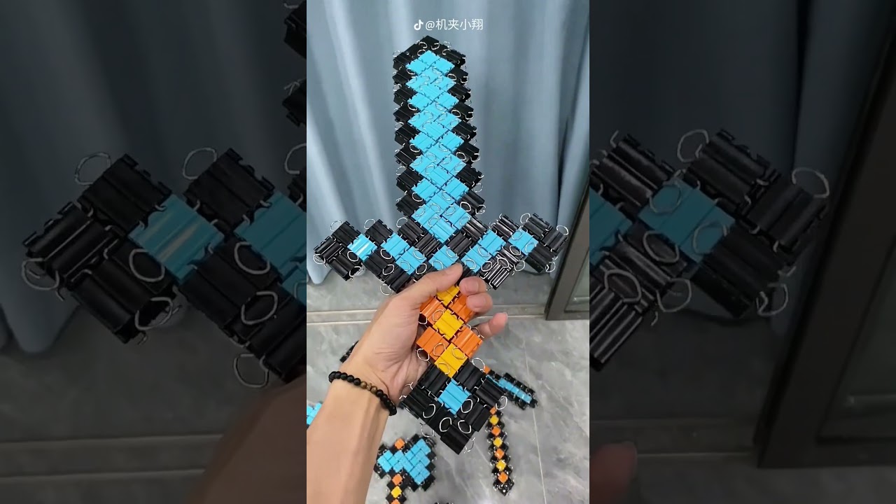 He made Minecraft TOOLS from Binder CLIPS #craft #minecraft