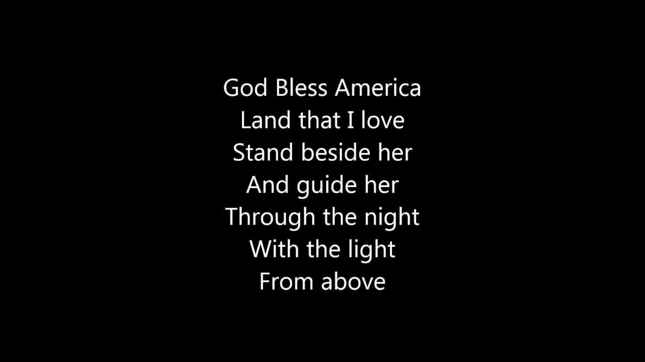 God Bless America Lyrics Printable Version