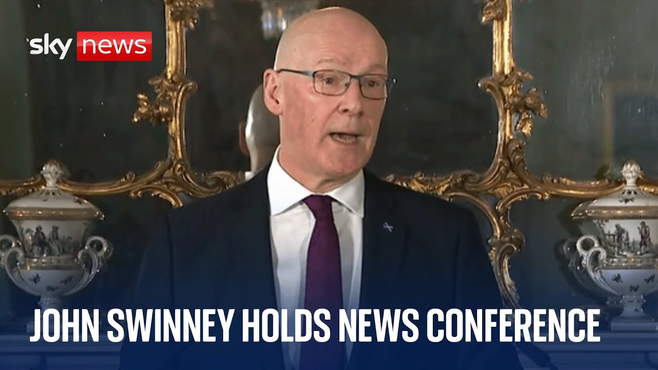 Scotland's first minister John Swinney holds news conference