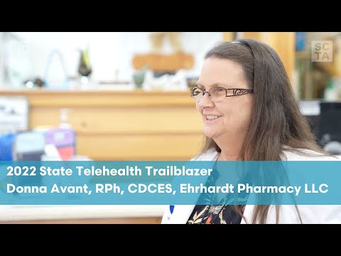 screenshot of youtube video titled 2022 Telehealth Trailblazer Donna Avant, RPh, CDCES Ehrhardt Pharmacy LLC