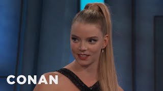 Anya Taylor Joys Awkward On-Screen Kiss With James McAvoy | CONAN on TBS
