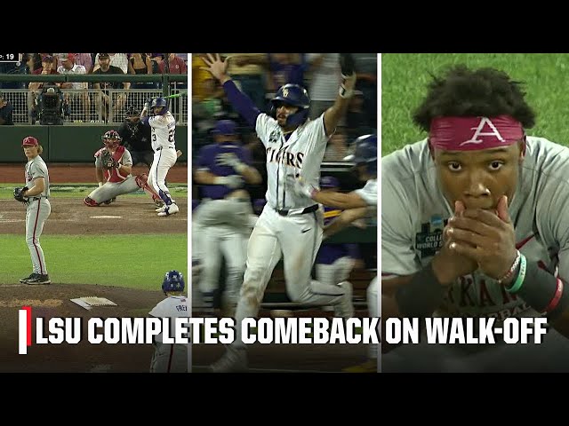 DRAMATIC FINISH 😱 LSU walks it off vs. Arkansas after thrilling comeback | ESPN College Baseball