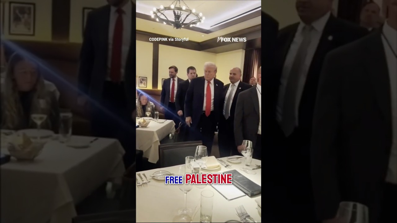 WATCH: Trump STARES DOWN protesters in DC restaurant confrontation #shorts #foxnews #trump
