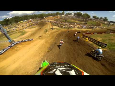 GoPro HD: Ryan Villopoto Lap 1 Moto 1 - Muddy Creek MX Lucas Oil Pro Motocross Championship 2013 