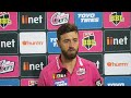 Sydney Sixers James Vince spoke to media after the match against Melbourne Renegades was abandoned