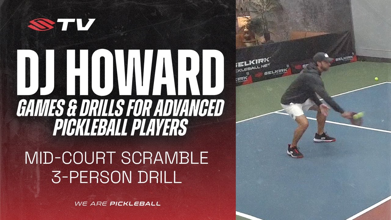 Mid-Court Scramble: 3-Person Pickleball Drill