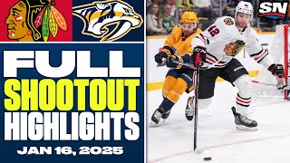 Chicago Blackhawks at Nashville Predators | FULL Shootout Highlights - January 16, 2025