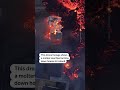 Drone footage of molten lava burning Iceland houses - 00:25 min - News - Video