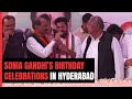 Revanth Reddy, Congress Leaders Celebrate Sonia Gandhis Birthday In Hyderabad