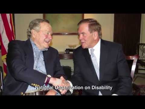 Tom Ridge hosts an interview with President George H.W. Bush in celebration of the 25th anniversary of the Americans with Disabilities Act. Tom Ridge hosts an interview with President George H.W. Bush in celebration of the 25th anniversary of the Americans with Disabilities Act.