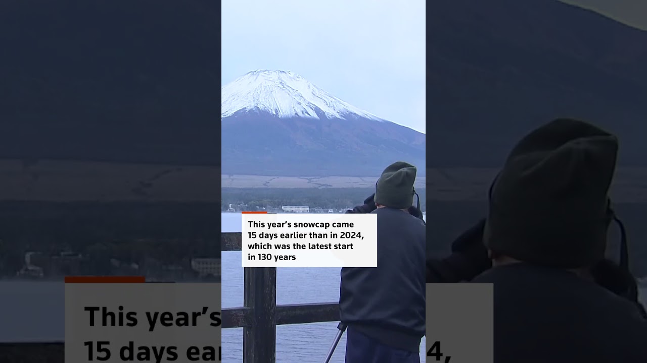 Japan's Mount Fuji gets late first snow