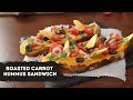 Roasted Carrot Hummus Sandwich | क्रीमी हेल्दी सैंडविच की आसान रेसिपी | Sanjeev Kapoor Khazana