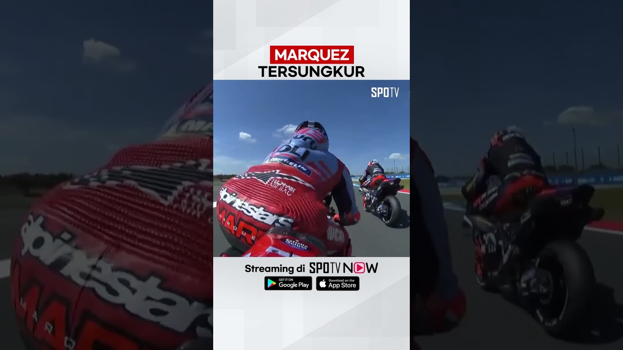 #MotoGP 🏍 - Drama Marc Marquez jatoh di Q2 saat ingin mengovertake Aleix Espargaro #DutchGP