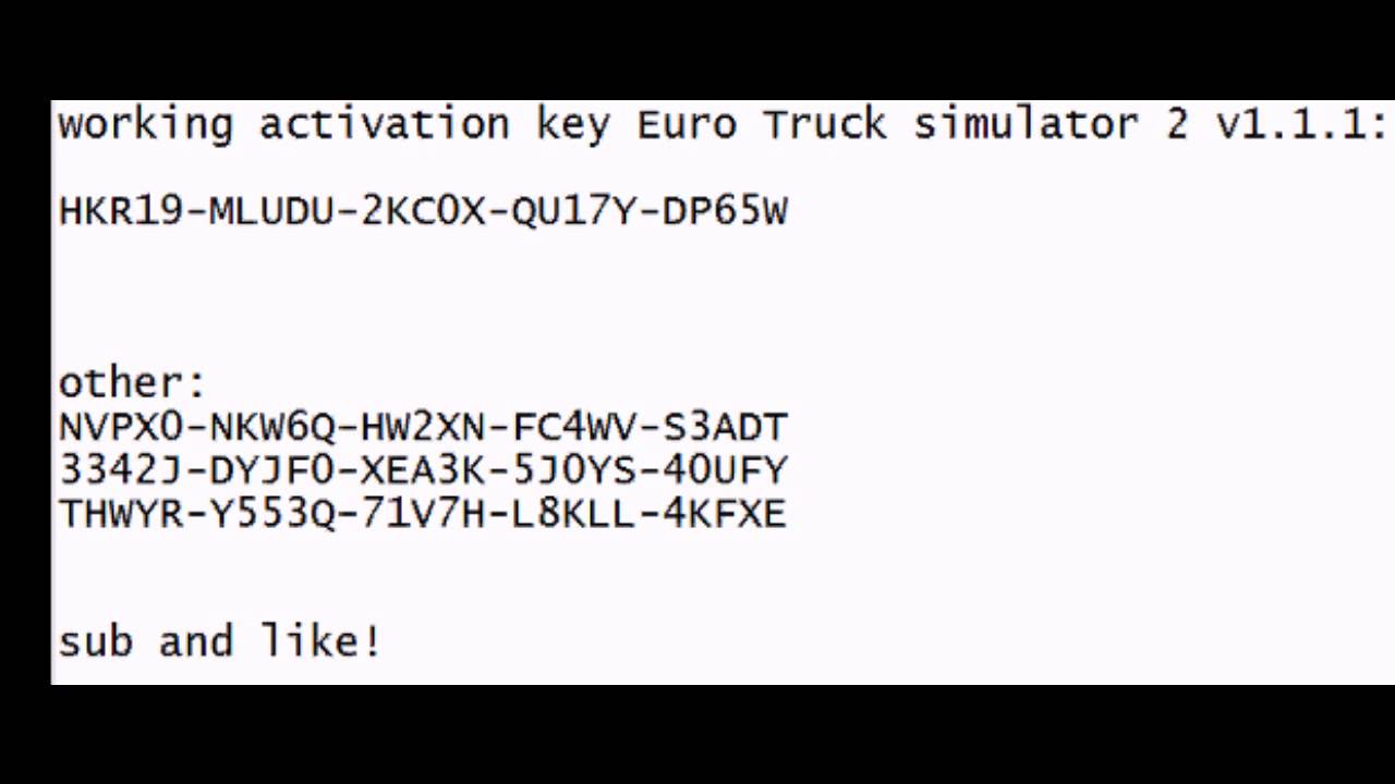 Euro Truck Simulator 2 Activation Key Codes YouTube