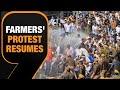 Farmers stir resumes. Haryana police fires tear gas on protestors at Haryana-Punjab border|News9